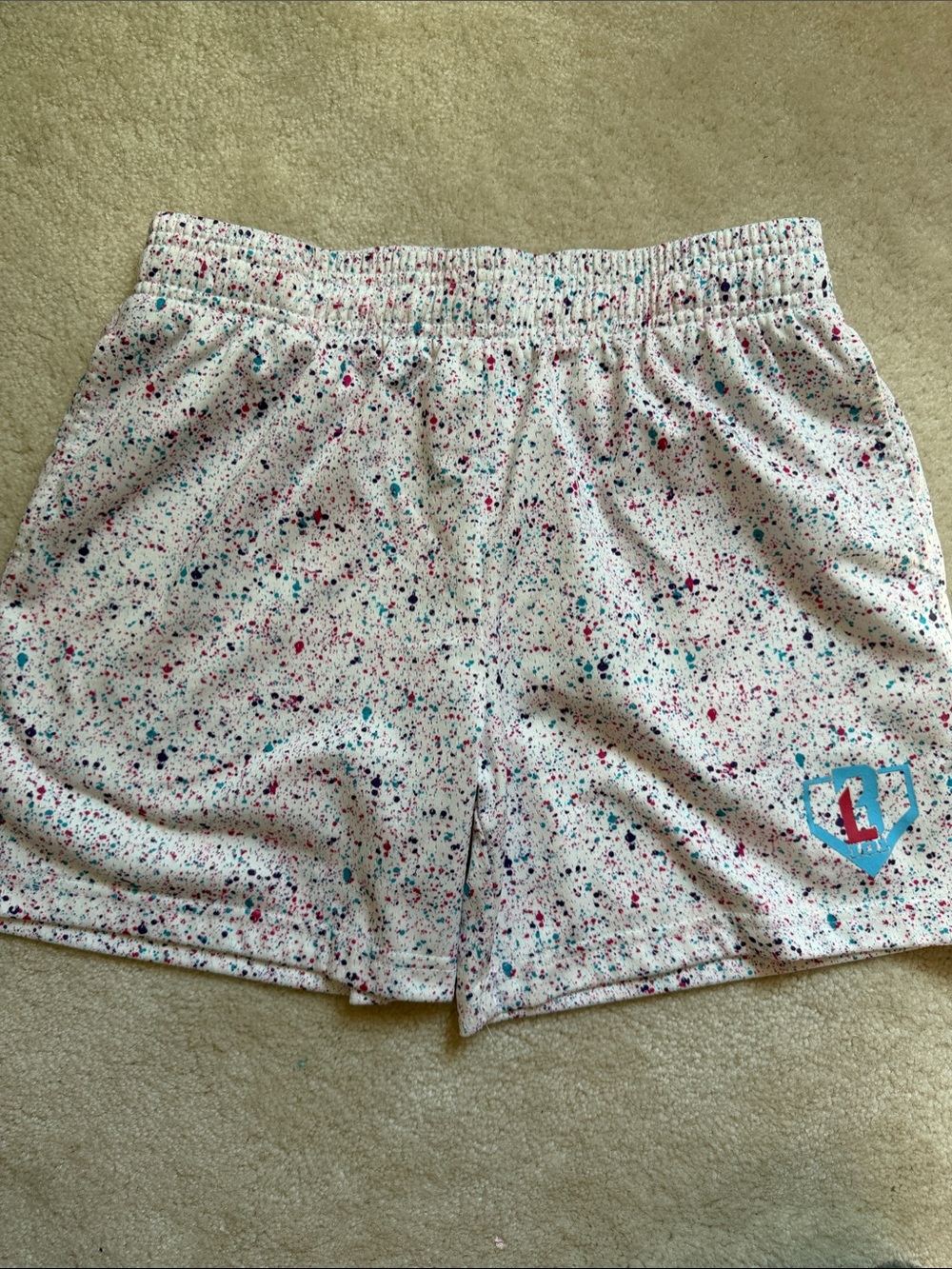 Baseball Lifestyle 101 Kid’s White Speckled Active Shorts